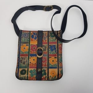 Patricia Nash Leather Flowered Crossbody Bag